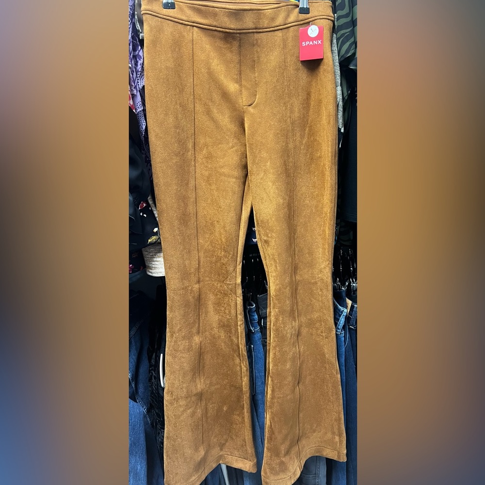 Spanx Faux Suede Flare Pants size MP